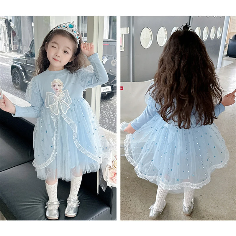 Spring Autumn Frozen Dress Children's Party Dresses Birthday Dress For Girls Kids' Dresses Vestido Princesa Niña Para Cumpleaños