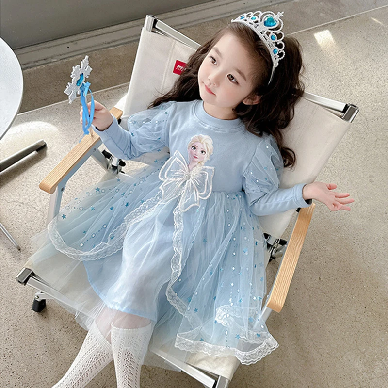 Spring Autumn Frozen Dress Children's Party Dresses Birthday Dress For Girls Kids' Dresses Vestido Princesa Niña Para Cumpleaños