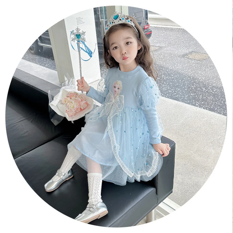 Spring Autumn Frozen Dress Children's Party Dresses Birthday Dress For Girls Kids' Dresses Vestido Princesa Niña Para Cumpleaños