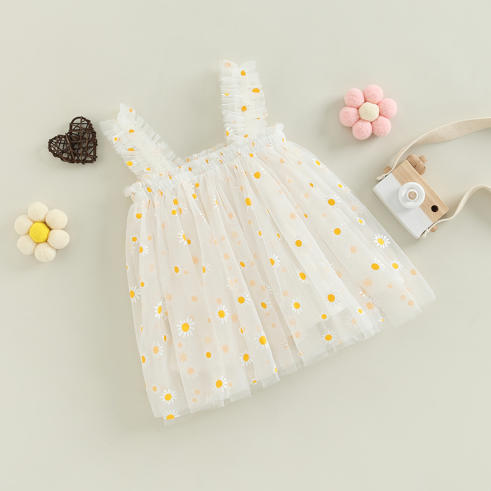 Ma&Baby 6M-5Y Summer Toddler Kid Baby Girls Tulle Dress Daisy Dresses For Girls Party Beach Holiday Clothing D01