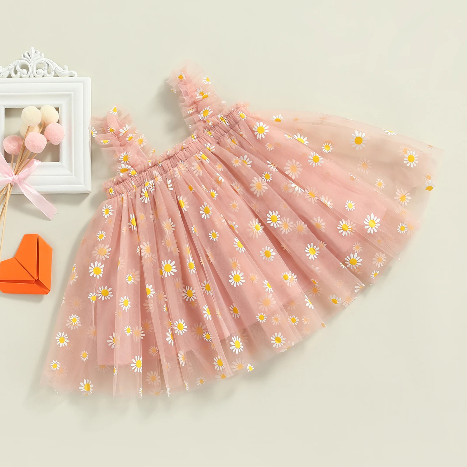 Ma&Baby 6M-5Y Summer Toddler Kid Baby Girls Tulle Dress Daisy Dresses For Girls Party Beach Holiday Clothing D01