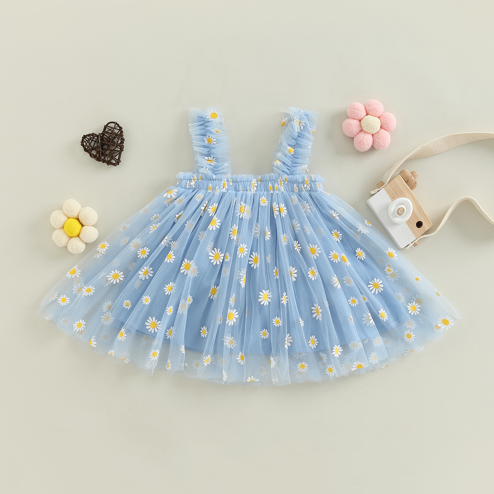 Ma&Baby 6M-5Y Summer Toddler Kid Baby Girls Tulle Dress Daisy Dresses For Girls Party Beach Holiday Clothing D01