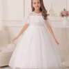 Sequined Puffy white Mini Dress for girls