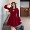Red Mini Party Dress for Women
