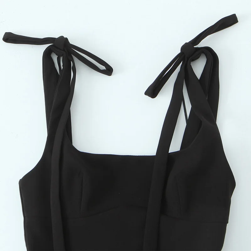 Willshela Women Fashion Solid Lace Up Backless Zipper Mini Dress Vintage Straps Square Collar Female Chic Lady Dresses