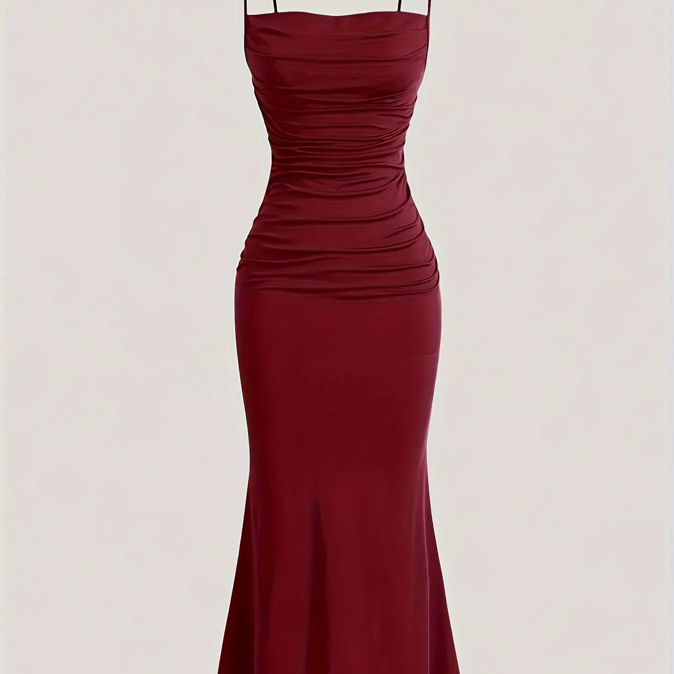 Women's Solid Color Ruched Cami Dress, Elegant Sleeveless Dress for Party Evening Formal Occasions, Ladies Summer Dress