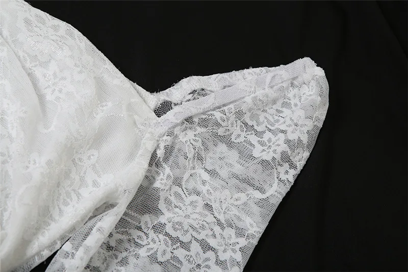 Goth Dark Fairycore Lace Flare Sleeve Square Neck A-line Dress Sweet E-girl Irregular Long Hem Dresses Cyber Y2K Party Vestido