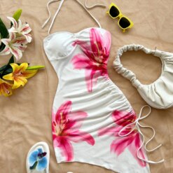 Vacation Boho Floral Tiered Mini Dresa