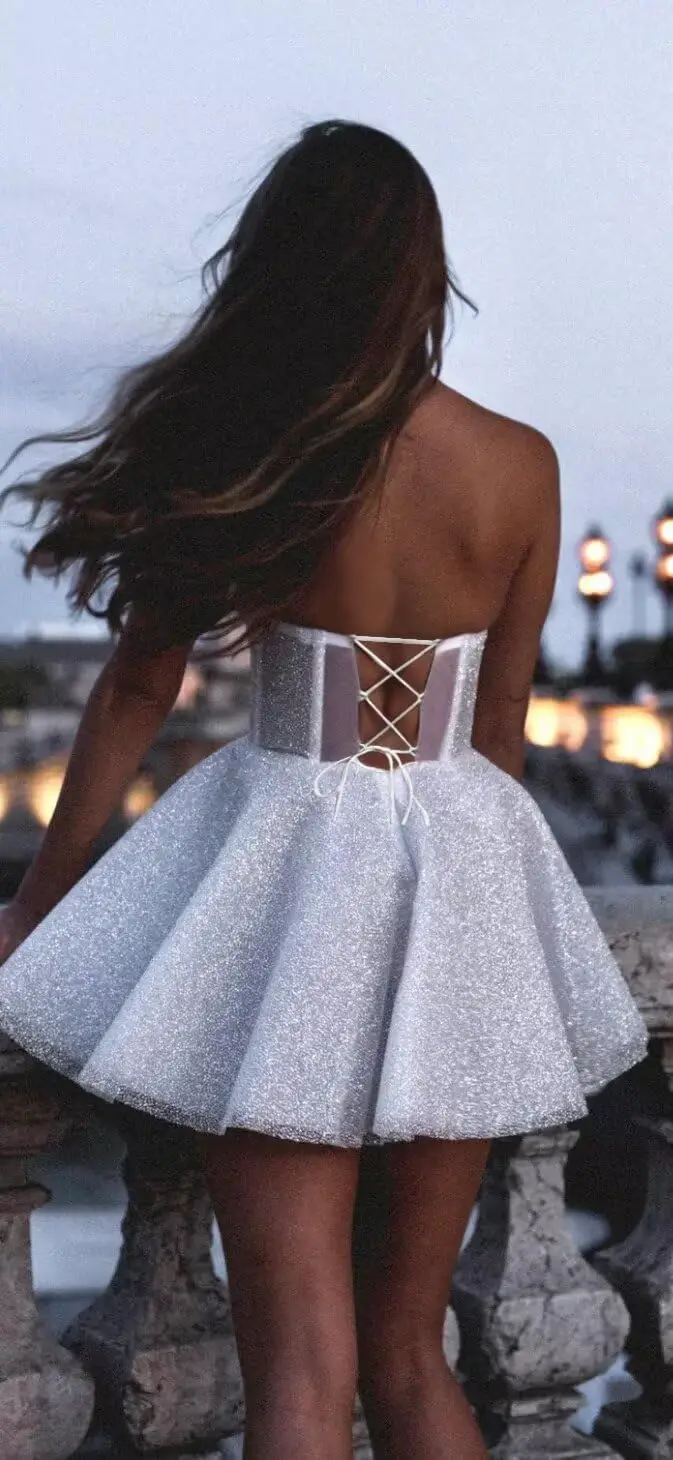 Short Wedding Dresses for Bride Simple Mini Boho Beach Bridal Shower Dress 2026 Party Dresses Mini Dress Homecoming Dresses