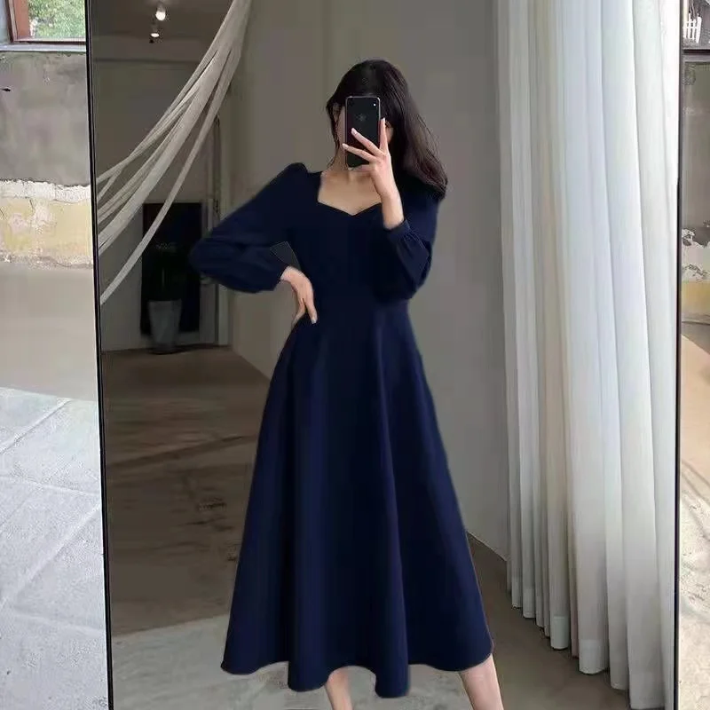Long Puff Sleeve Solid Elegant Dress Women Clothing Wedding Guest New Year Women Fashion High Waist Slim Evening Party Dresses Long Puff Sleeve Solid Elegant Dress Women Clothing Wedding Guest New Year Women Fashion High Waist Slim Evening Party Dresses