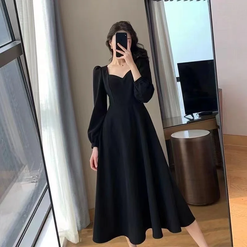 Long Puff Sleeve Solid Elegant Dress Women Clothing Wedding Guest New Year Women Fashion High Waist Slim Evening Party Dresses Long Puff Sleeve Solid Elegant Dress Women Clothing Wedding Guest New Year Women Fashion High Waist Slim Evening Party Dresses