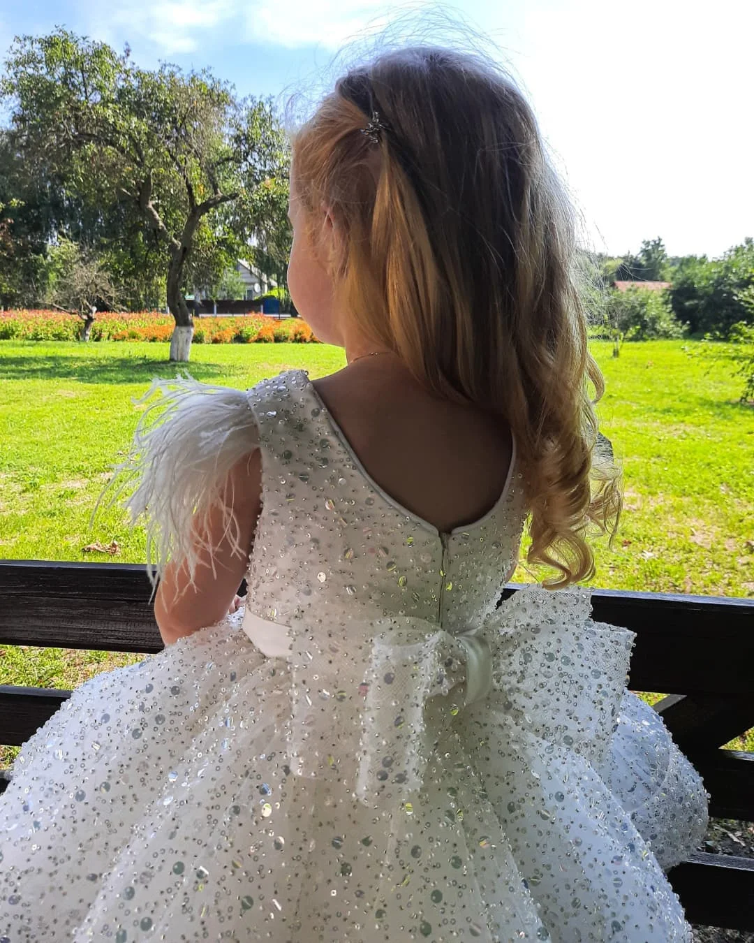 MisShow Lace Flower Girl Dresses for Kid Child Wedding Party Princess Dress Floral Bodice Tulle Ball Gown First Communion Dress