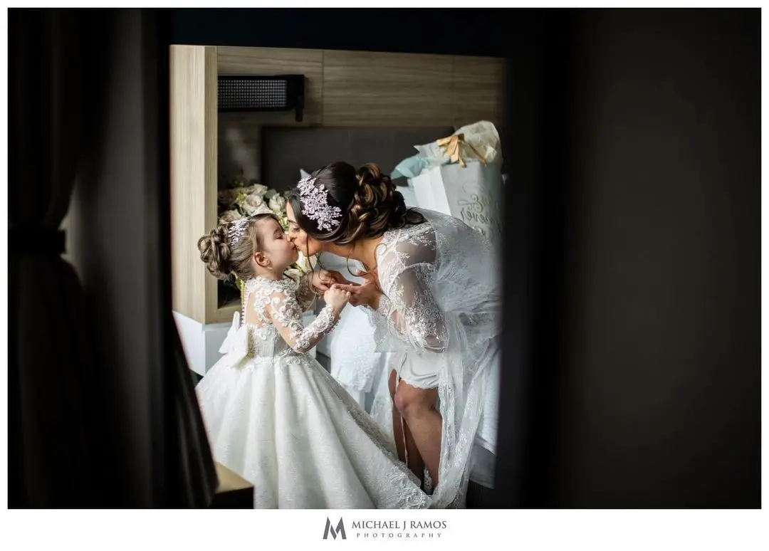 MisShow Lace Flower Girl Dresses for Kid Child Wedding Party Princess Dress Floral Bodice Tulle Ball Gown First Communion Dress