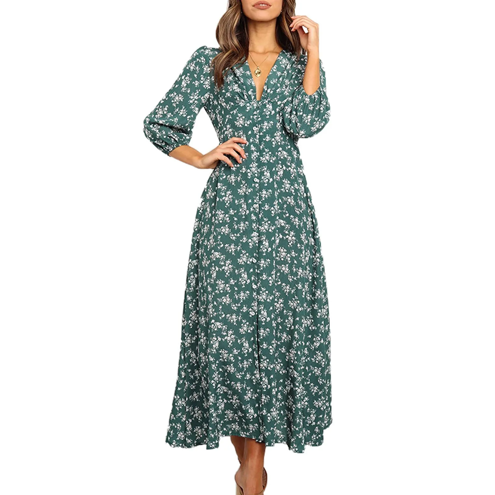Womens Long Sleeve Bohemian Floral Maxi Dresses Loose Casual High Waist Boho Printed Maxi Dress Beach Dress Vestido Feminino Womens Long Sleeve Bohemian Floral Maxi Dresses Loose Casual High Waist Boho Printed Maxi Dress Beach Dress Vestido Feminino