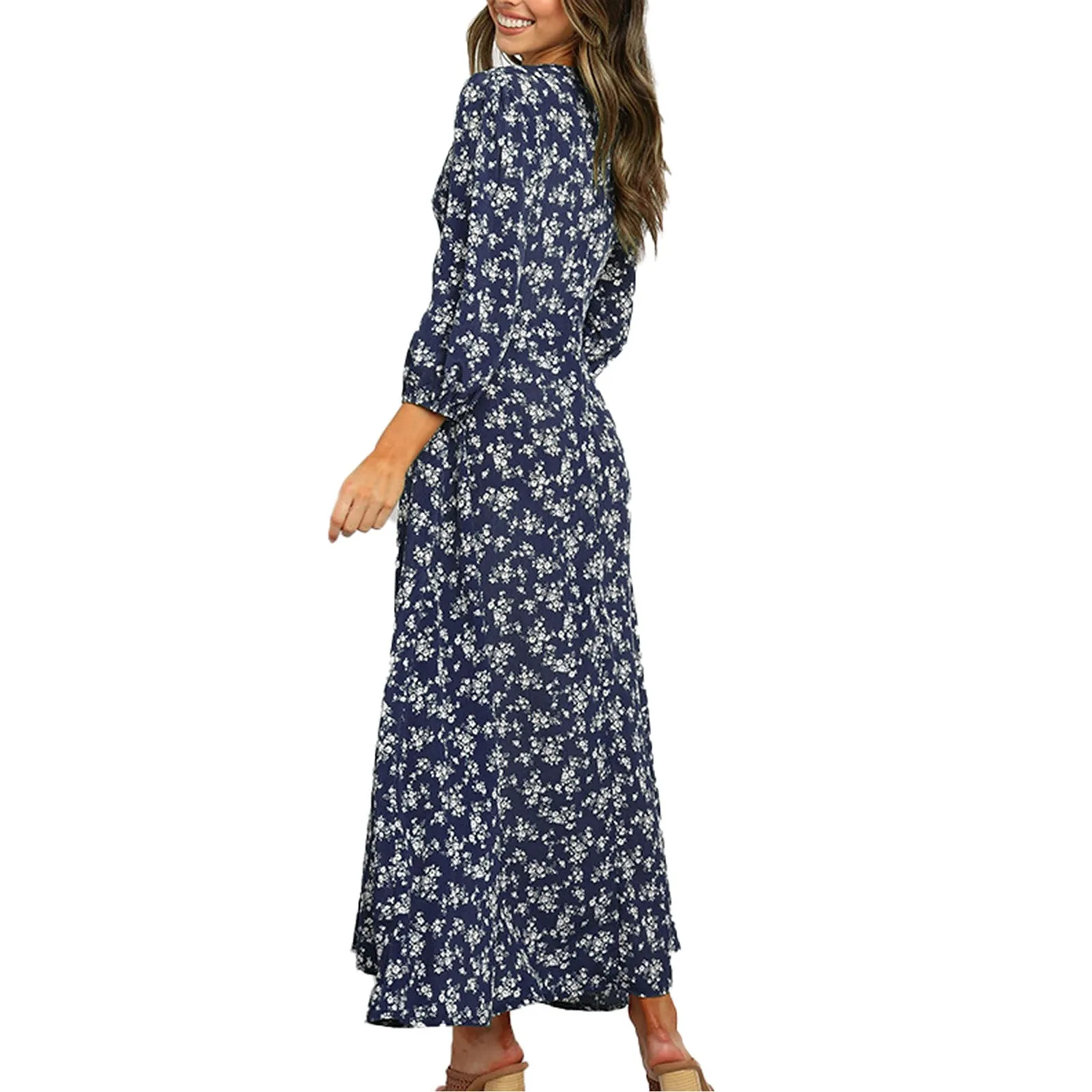 Womens Long Sleeve Bohemian Floral Maxi Dresses Loose Casual High Waist Boho Printed Maxi Dress Beach Dress Vestido Feminino Womens Long Sleeve Bohemian Floral Maxi Dresses Loose Casual High Waist Boho Printed Maxi Dress Beach Dress Vestido Feminino