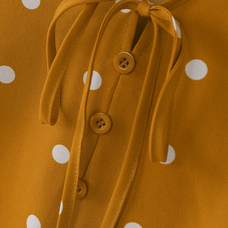 ZANZEA 2025 Summer Polka Dot Bohemian Blouse Fashion 3/4 Puff Sleeve Shirts Casual Loose Lace Up Tops Tunics Blusas Femininas