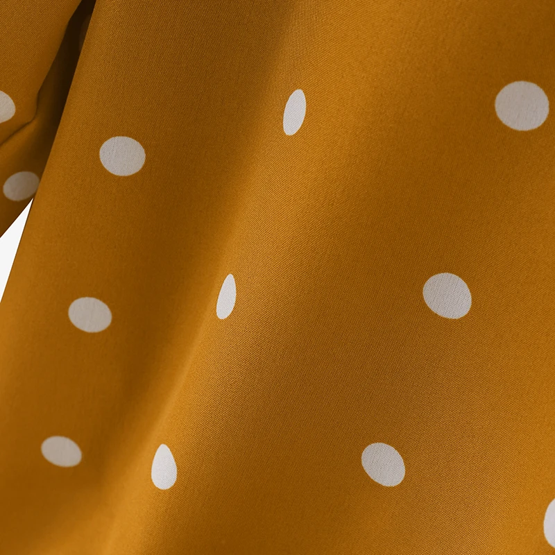 ZANZEA 2025 Summer Polka Dot Bohemian Blouse Fashion 3/4 Puff Sleeve Shirts Casual Loose Lace Up Tops Tunics Blusas Femininas