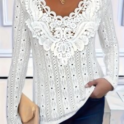 Elegant Casual Woman T-Shirt Fashion Loose T-Shirt Woman Temperament Long sleeve T-Shirt Holiday Weekend