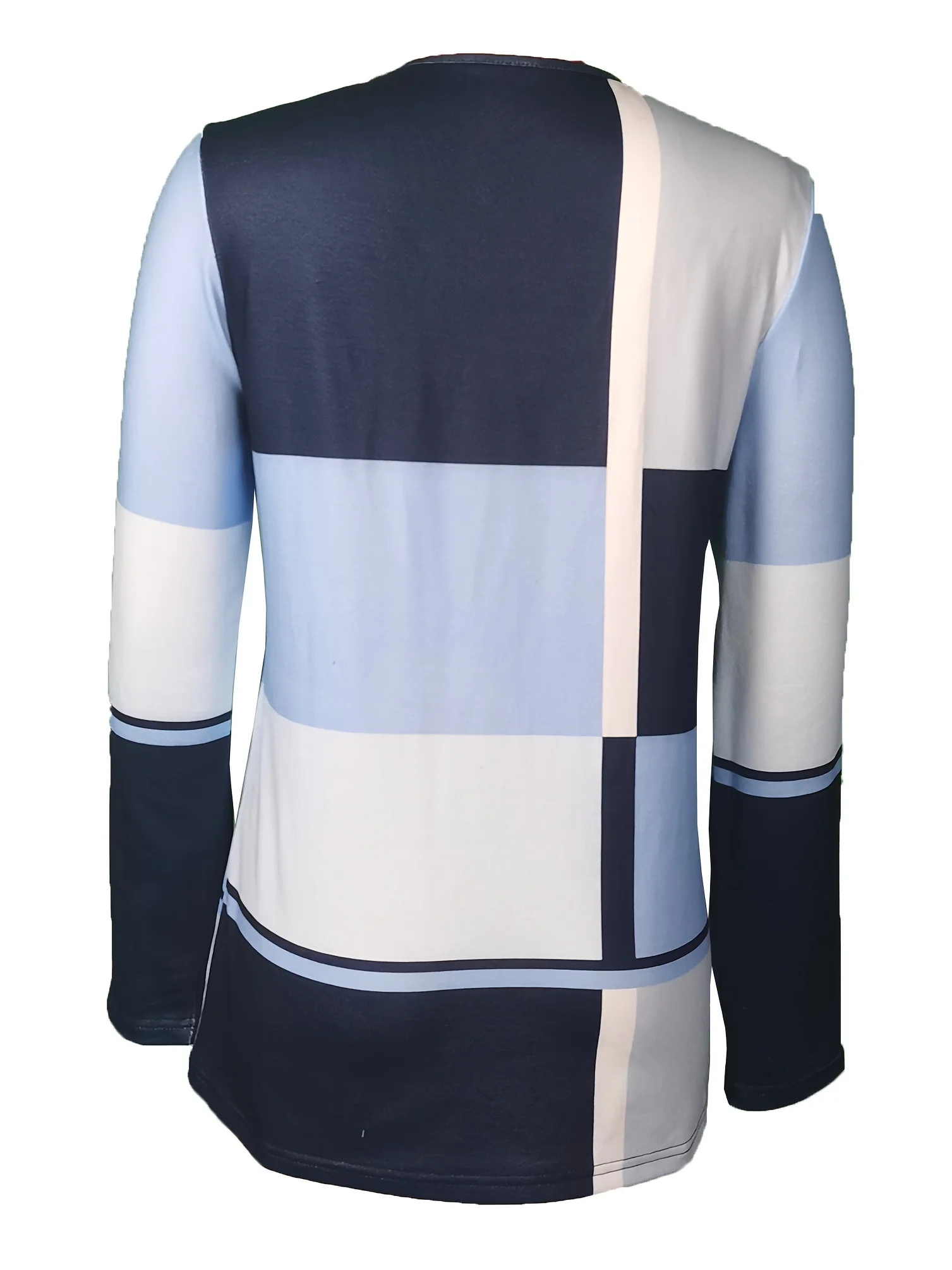 Women's Long-Sleeve Floral Print Top - Button Accents, Asymmetric Neckline, Drop Shoulders, Slim-Fit Shirt Blouse