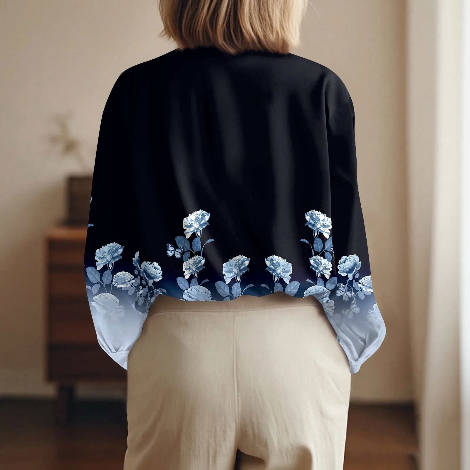 Shirt Women New Shirt Delicate Arrival Floral Pattern Lapel Design Long Sleeve Lady Elegant Button Shirt Clothes Temperament 1pc