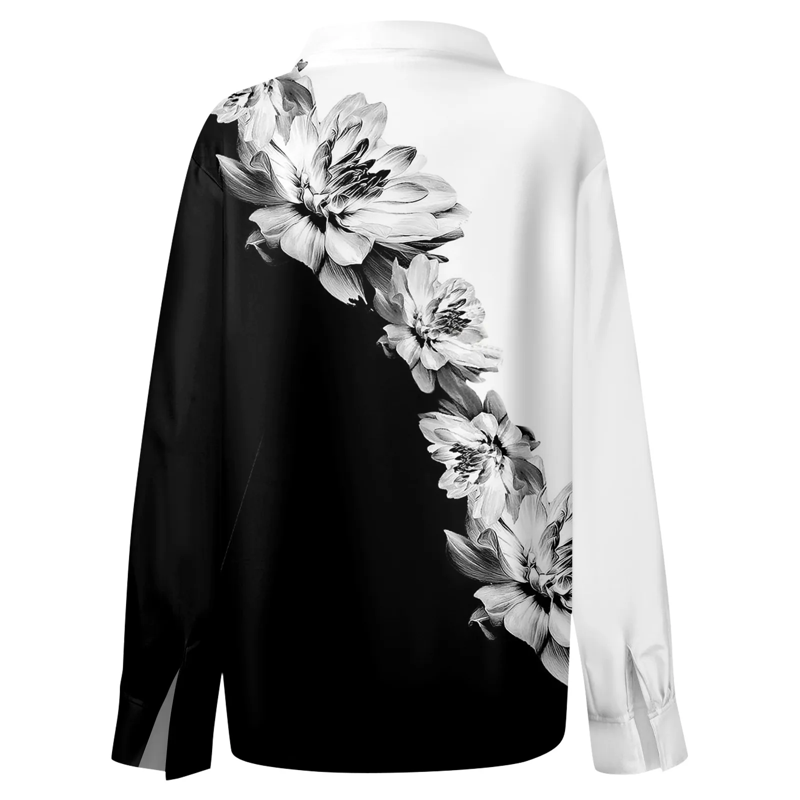 Shirt Women New Shirt Delicate Arrival Floral Pattern Lapel Design Long Sleeve Lady Elegant Button Shirt Clothes Temperament 1pc