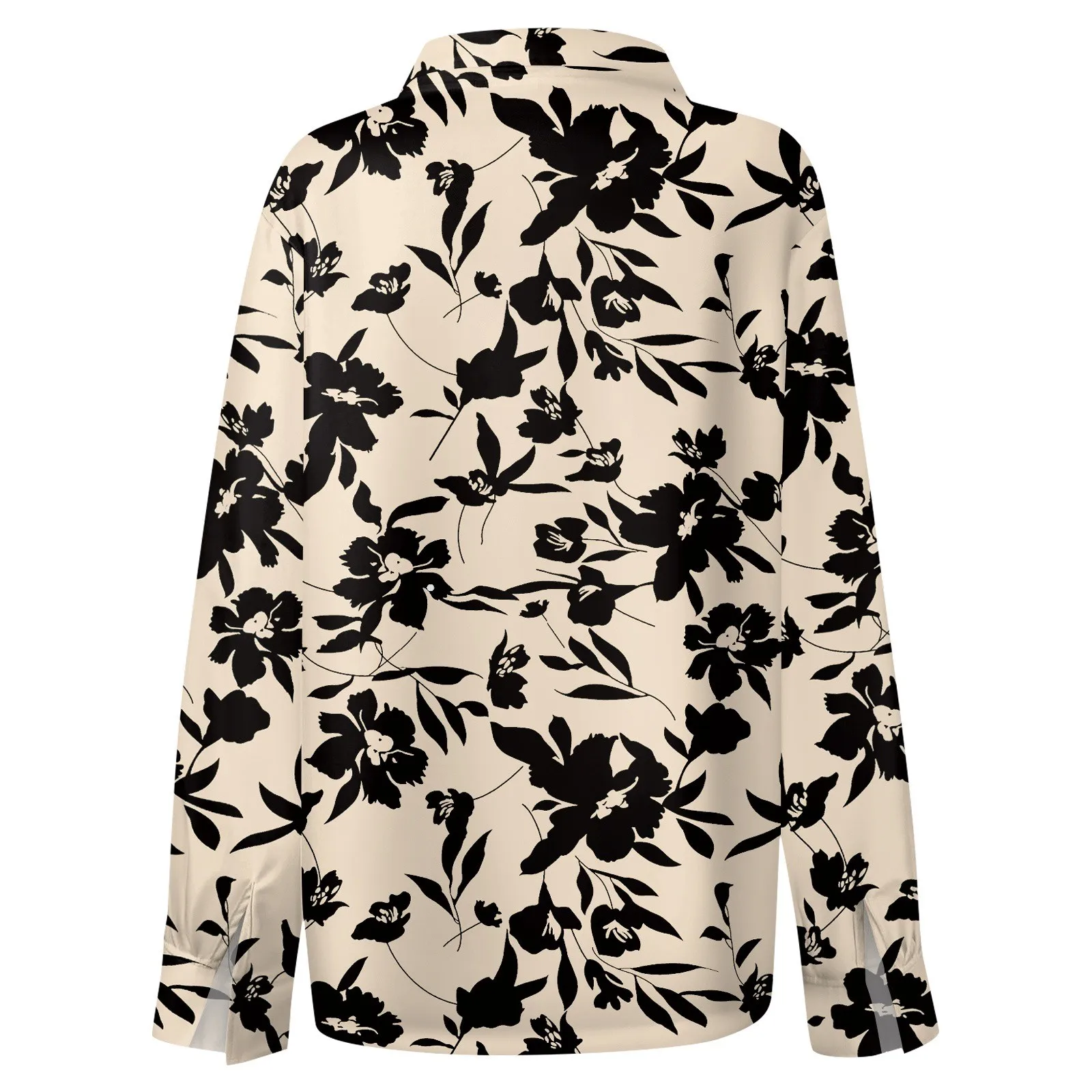 Shirt Women New Shirt Delicate Arrival Floral Pattern Lapel Design Long Sleeve Lady Elegant Button Shirt Clothes Temperament 1pc