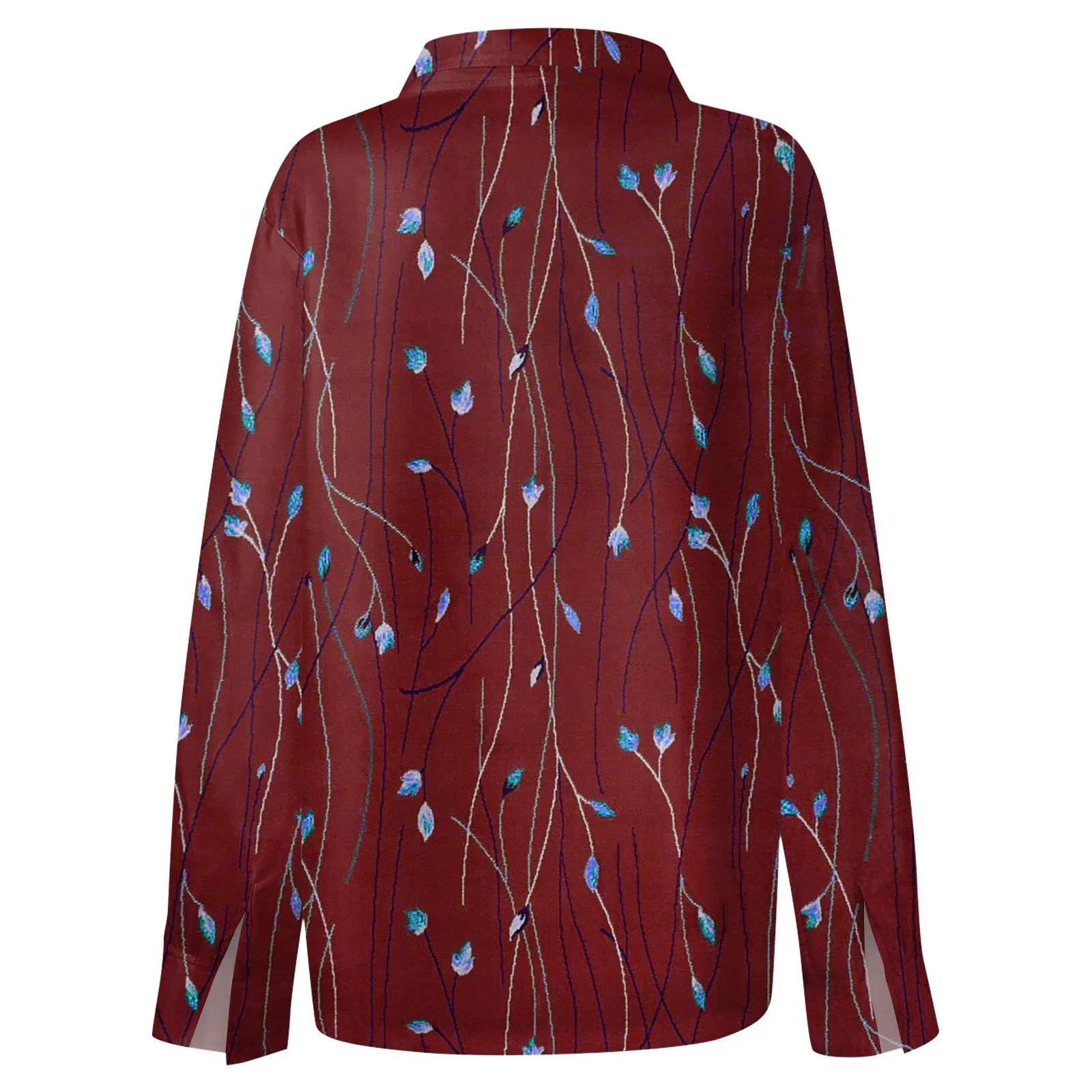 Shirt Women New Shirt Delicate Arrival Floral Pattern Lapel Design Long Sleeve Lady Elegant Button Shirt Clothes Temperament 1pc