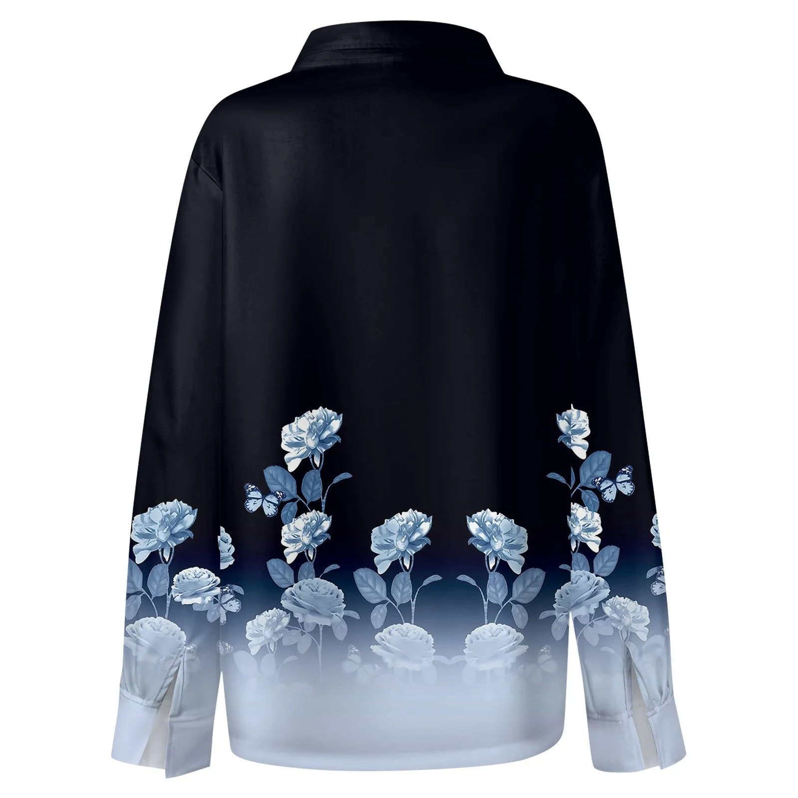 Shirt Women New Shirt Delicate Arrival Floral Pattern Lapel Design Long Sleeve Lady Elegant Button Shirt Clothes Temperament 1pc