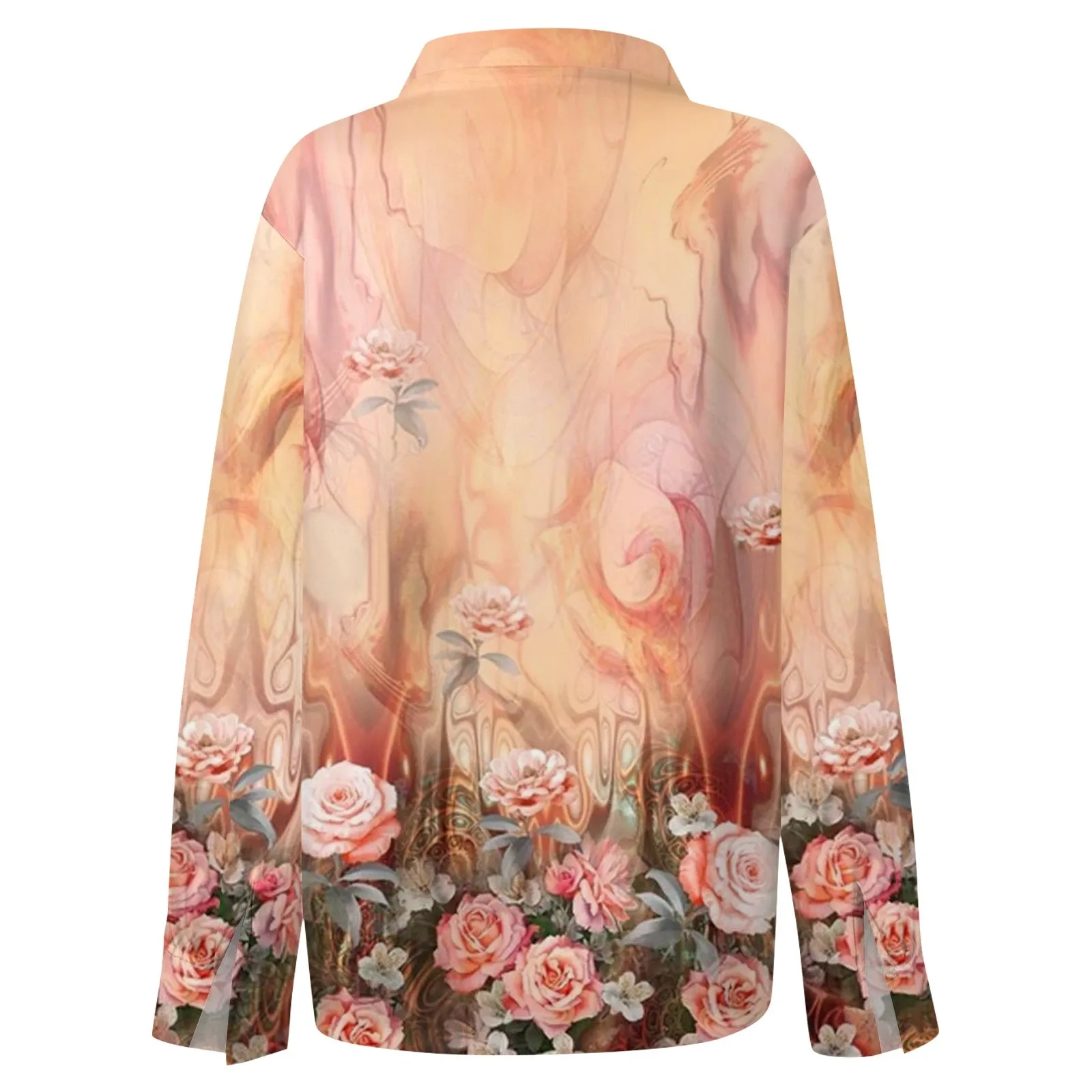 Shirt Women New Shirt Delicate Arrival Floral Pattern Lapel Design Long Sleeve Lady Elegant Button Shirt Clothes Temperament 1pc