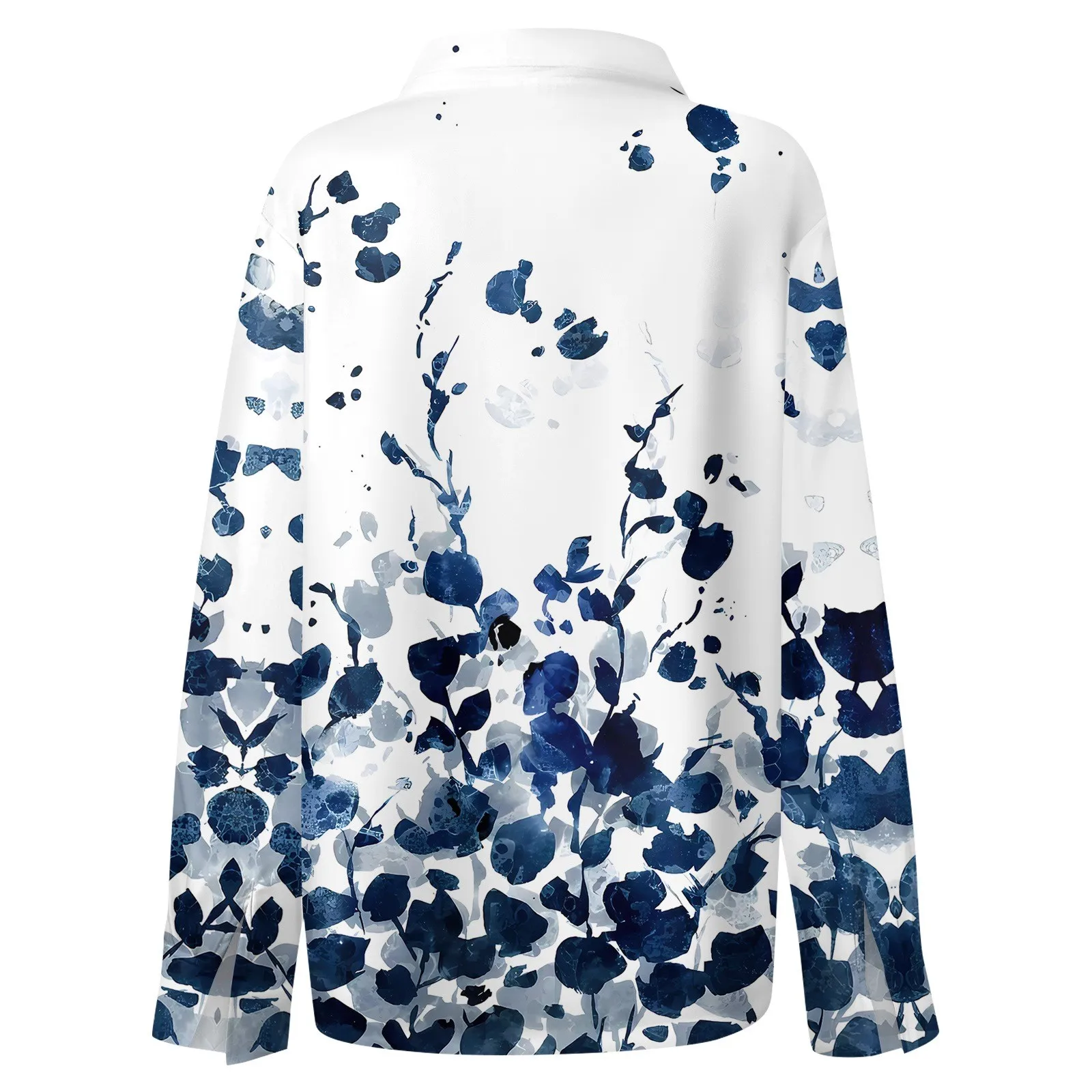 Shirt Women New Shirt Delicate Arrival Floral Pattern Lapel Design Long Sleeve Lady Elegant Button Shirt Clothes Temperament 1pc