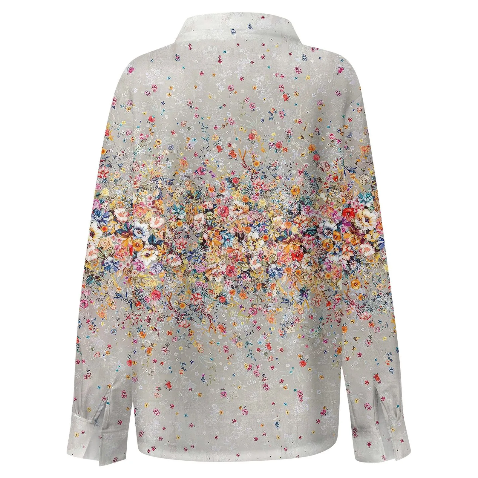 Shirt Women New Shirt Delicate Arrival Floral Pattern Lapel Design Long Sleeve Lady Elegant Button Shirt Clothes Temperament 1pc