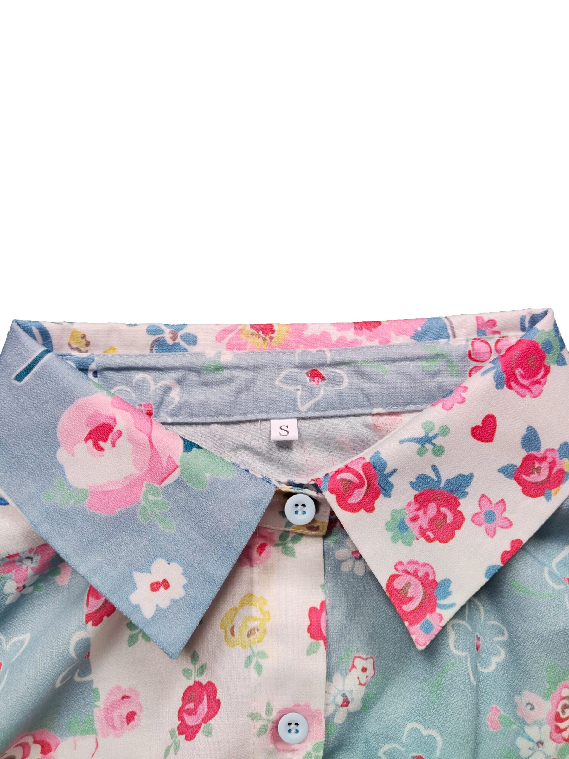 Floral Color Block Shirt - Spring Summer Loose Lightweight Vacation Daily Top