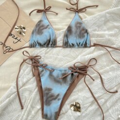 Women's Two-Piece Tropical Bikini Set, Sexy Bohemian Style Swimsuit