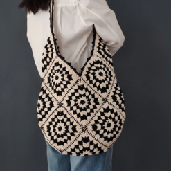 Handmade Crochet Granny Square Shoulder Bag